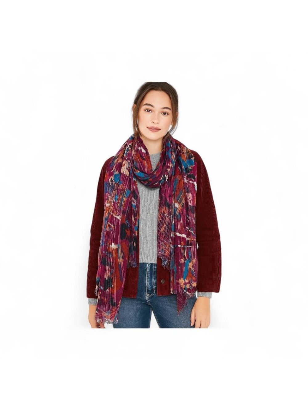 Abstract Print Blanket Scarf Pink One Size Boho Coastal Vacation Beach Resort